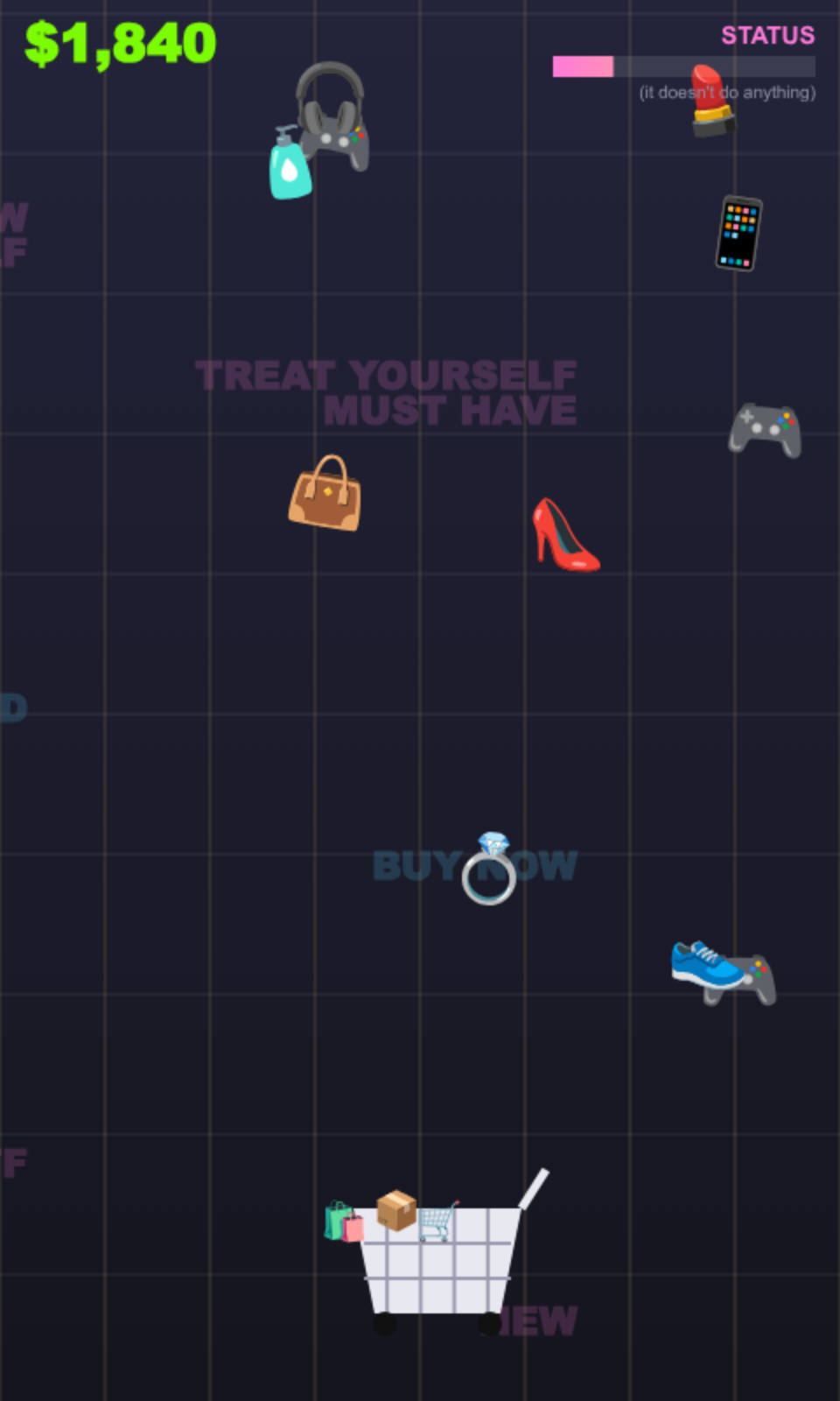 SuperShopaholic: a game about pointless consumption, where the license is the point